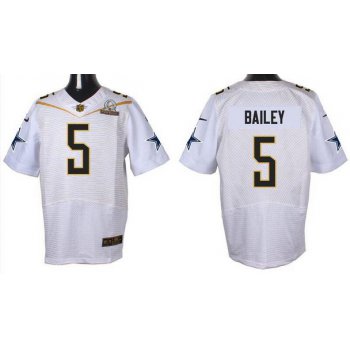 Men's Dallas Cowboys #5 Dan Bailey White 2016 Pro Bowl Nike Elite Jersey