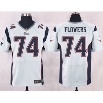 Men's New England Patriots #74 Trey Flowers White Road NFL Nike Elite Jersey