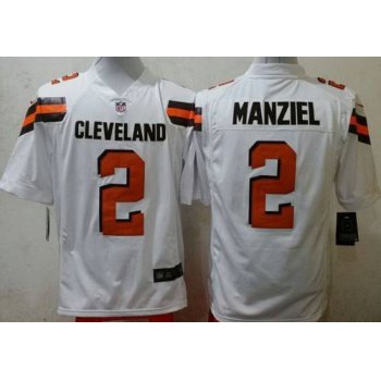 Nike Cleveland Browns #2 Johnny Manziel 2015 White Game Jersey