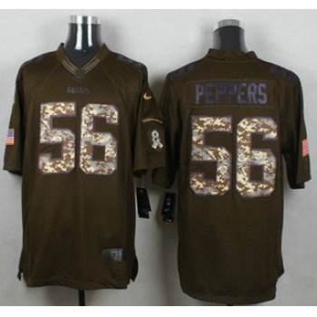 Men's Green Bay Packers #56 Julius Peppers Green Salute to Service 2015 NFL Nike Limited Jersey