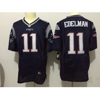 Men's New England Patriots #11 Julian Edelman Navy Blue Team Color 2015 NFL Nike Elite Jersey