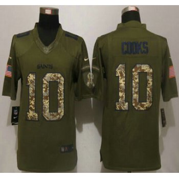 Men's New Orleans Saints #10 Brandin Cooks Green Salute to Service 2015 NFL Nike Limited Jersey