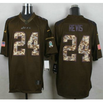 Men's New York Jets #24 Darrelle Revis Green Salute to Service 2015 NFL Nike Limited Jersey