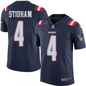 Nike Patriots #4 Jarrett Stidham Navy Blue Men's Stitched NFL Limited Rush Jersey
