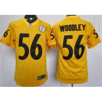 Nike Pittsburgh Steelers #56 Lamarr Woodley Yellow Game Jersey