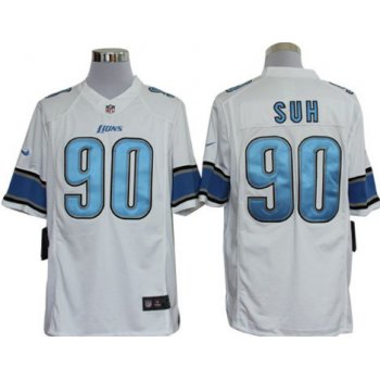 Nike Detroit Lions #90 Ndamukong Suh White Limited Jersey