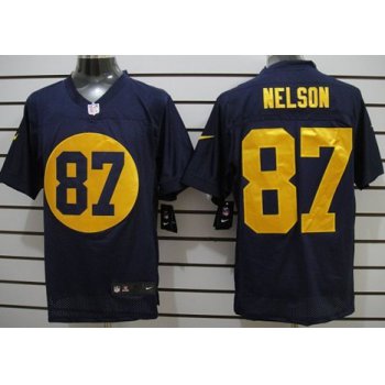 Nike Green Bay Packers #87 Jordy Nelson Navy Blue Elite Jersey