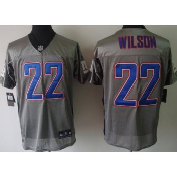 Nike New York Giants #22 David Wilson Gray Shadow Elite Jersey