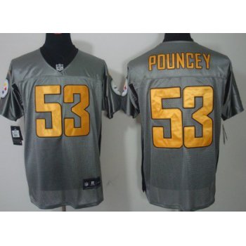 Nike Pittsburgh Steelers #53 Maurkice Pouncey Gray Shadow Elite Jersey