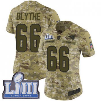 #66 Limited Austin Blythe Camo Nike NFL Women's Jersey Los Angeles Rams 2018 Salute to Service Super Bowl LIII Bound