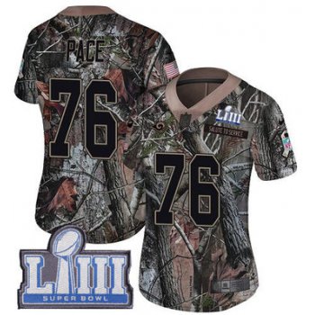#76 Limited Orlando Pace Camo Nike NFL Women's Jersey Los Angeles Rams Rush Realtree Super Bowl LIII Bound