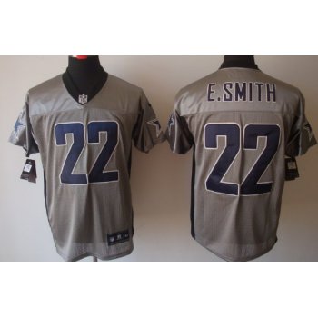 Nike Dallas Cowboys #22 Emmitt Smith Gray Shadow Elite Jersey