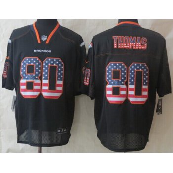 Nike Denver Broncos #80 Julius Thomas 2014 USA Flag Fashion Black Elite Jersey