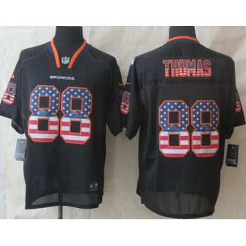 Nike Denver Broncos #88 Demaryius Thomas 2014 USA Flag Fashion Black Elite Jersey