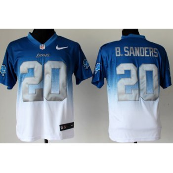 Nike Detroit Lions #20 Barry Sanders Light Blue/White Fadeaway Elite Jersey