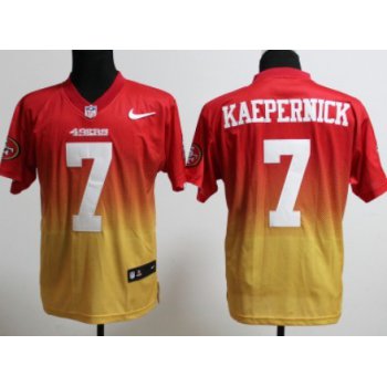 Nike San Francisco 49ers #7 Colin Kaepernick Red/Gold Fadeaway Elite Jersey