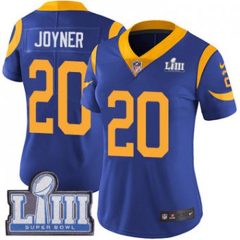 #20 Limited Lamarcus Joyner Royal Blue Nike NFL Alternate Women's Jersey Los Angeles Rams Vapor Untouchable Super Bowl LIII Bound