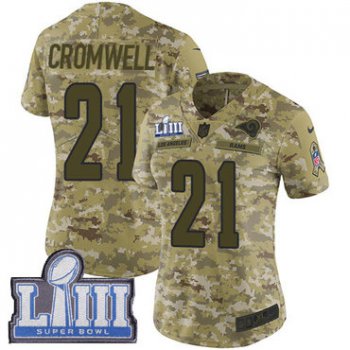 #21 Limited Nolan Cromwell Camo Nike NFL Women's Jersey Los Angeles Rams 2018 Salute to Service Super Bowl LIII Bound