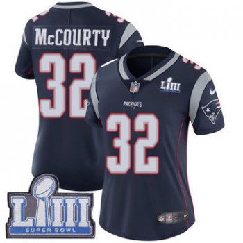 #32 Limited Devin McCourty Navy Blue Nike NFL Home Women's Jersey New England Patriots Vapor Untouchable Super Bowl LIII Bound