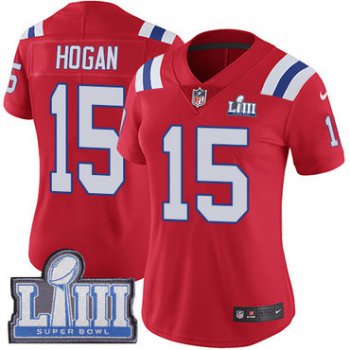 Women's New England Patriots #15 Chris Hogan Red Nike NFL Alternate Vapor Untouchable Super Bowl LIII Bound Limited Jersey