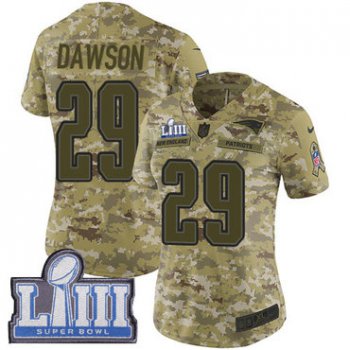 Women's New England Patriots #29 Duke Dawson Camo Nike NFL 2018 Salute to Service Super Bowl LIII Bound Limited Jersey