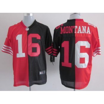 Nike San Francisco 49ers #16 Joe Montana Red/Black Two Tone Elite Jersey