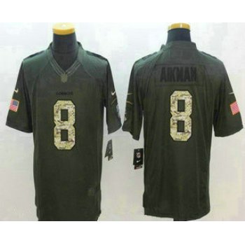 Men's Dallas Cowboys #8 Troy Aikman Green Salute To Service Stitched NFL Nike Limited Jersey