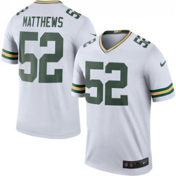Men's Green Bay Packers #52 Clay Matthews Nike White Color Rush Legend Jersey