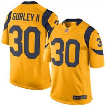 Men's Los Angeles Rams #30 Todd Gurley Nike Gold Color Rush Limited Jersey