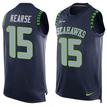 Men's Seattle Seahawks #15 Jermaine Kearse Navy Blue Hot Pressing Player Name & Number Nike NFL Tank Top Jersey