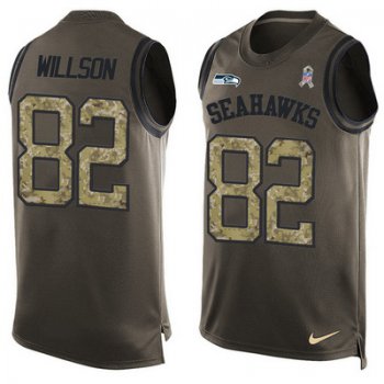 Men's Seattle Seahawks #82 Luke Willson Green Salute to Service Hot Pressing Player Name & Number Nike NFL Tank Top Jersey