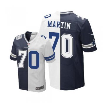 Nike Cowboys #70 Zack Martin Navy Blue White Men's Stitched NFL Elite Split Jersey