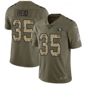 Nike 49ers #35 Eric Reid Olive Camo Men's Stitched NFL Limited 2017 Salute To Service Jersey