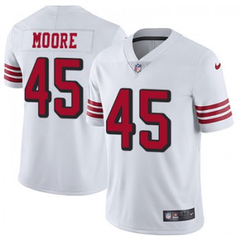 Nike San Francisco 49ers #45 Tarvarius Moore White Rush Men's Stitched NFL Vapor Untouchable Limited Jersey