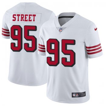 Nike San Francisco 49ers #95 Kentavius Street White Rush Men's Stitched NFL Vapor Untouchable Limited Jersey