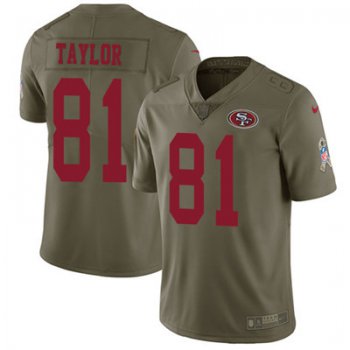 Nike 49ers #81 Trent Taylor Olive Men's Stitched NFL Limited 2017 Salute To Service Jersey
