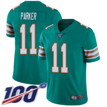 Nike Dolphins #11 DeVante Parker Aqua Green Alternate Men's Stitched NFL 100th Season Vapor Limited Jersey