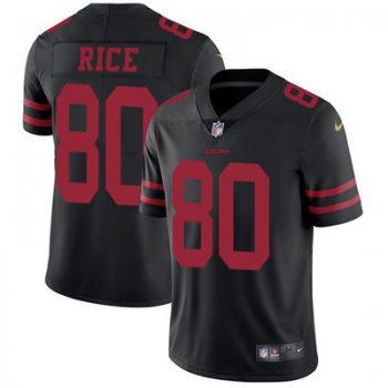 Nike San Francisco 49ers #80 Jerry Rice Black Alternate Men's Stitched NFL Vapor Untouchable Limited Jersey
