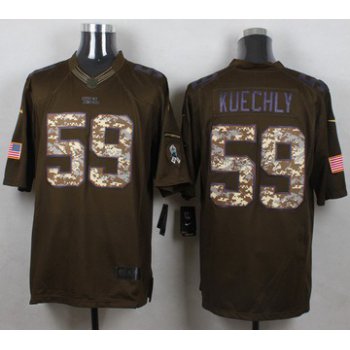 Men's Carolina Panthers #59 Luke Kuechly Green Salute To Service 2015 NFL Nike Limited Jersey