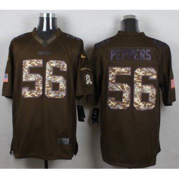 Men's Green Bay Packers #56 Julius Peppers Green Salute To Service 2015 NFL Nike Limited Jersey