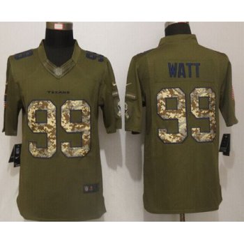 Men's Houston Texans #99 J.J. Watt Green Salute To Service 2015 NFL Nike Limited Jersey