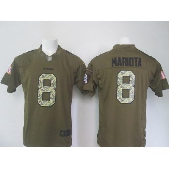 Men's Tennessee Titans #8 Marcus Mariota Green Salute To Service 2015 NFL Nike Limited Jersey