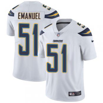 Nike San Diego Chargers #51 Kyle Emanuel White Men's Stitched NFL Vapor Untouchable Limited Jersey