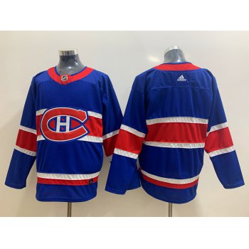 Men's Montreal Canadiens Blank Blue Adidas 2020-21 Alternate Authentic Player NHL Jersey
