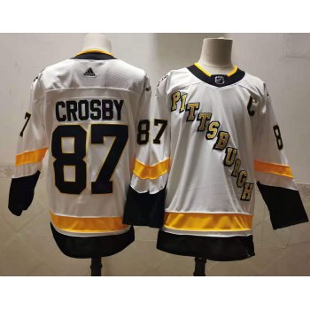 Men's Pittsburgh Penguins #87 Sidney Crosby White Adidas 2020-21 Stitched NHL Jersey