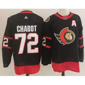 Men's Ottawa Senators #72 Thomas Chabot Black Adidas 2020-21 Stitched NHL Jersey