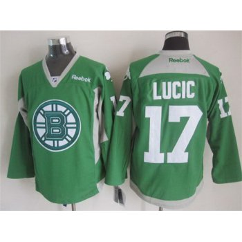 Boston Bruins #17 Milan Lucic 2014 Training Green Jersey