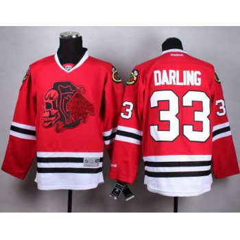 Chicago Blackhawks #33 Scott Darling Red With Red Skulls Jersey