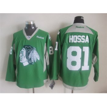 Chicago Blackhawks #81 Marian Hossa 2014 Training Green Jersey