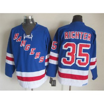 New York Rangers #35 Mike Richter Light Blue Throwback CCM Jersey